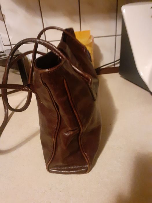 Skórzana  torba w kolorze czekoladowego brązu