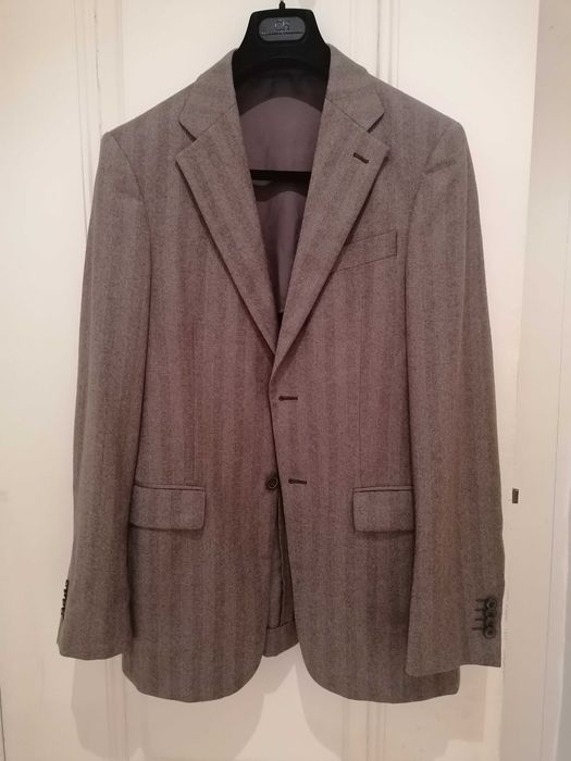 Blazer Carolina Herrera 38 48 Lã e Caxemira Espinha de Peixe Castanho