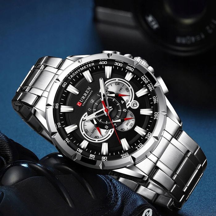 Zegarek Męski Curren Elegancki Chronograf Datownik