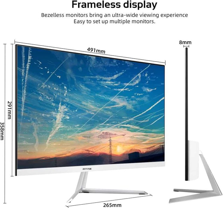 Monitor ZFTVNIE Full HD 21,5" 1920*,1080P IPS bezramkowy75 Hz VGA