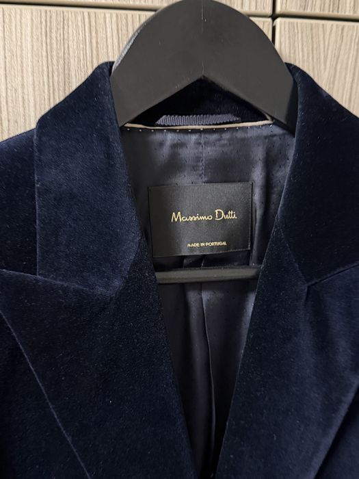 Бархатный жакет Massimo Dutti темно-синий S (стан нового)