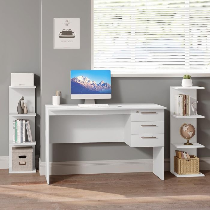 Regał na książki wysoki 190 cm słupek wąski Półka stojąca dekoracyjna