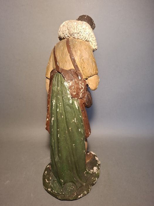 Figura gipsowa pasterz stajenka 1908r 39cm