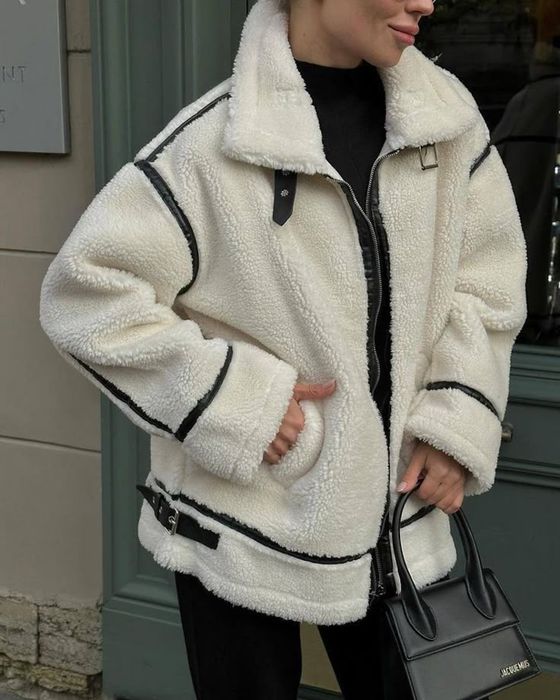Дублянка Zara, XS (оверсайз), кремова