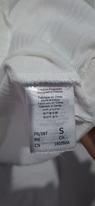 Longsleeve damski Etam, Biały, Prążkowany, Guziki, Dekolt V, Rozmiar S