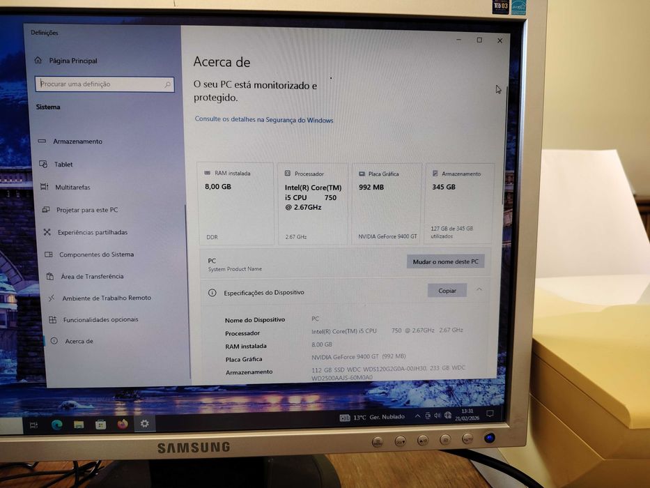 Computador Desktop Intel i5 750 2,67Ghz