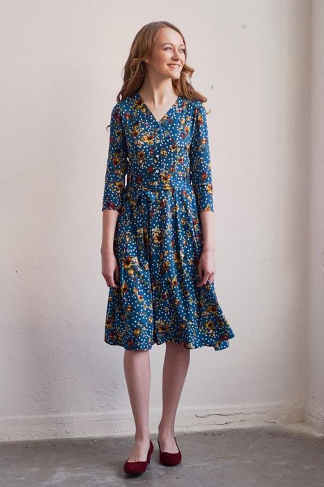 MARIE ZELIE piękna sukienka w kwiatki XS