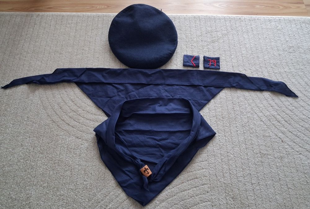 Beret harcerski ZHP 2 chusty pierścień
