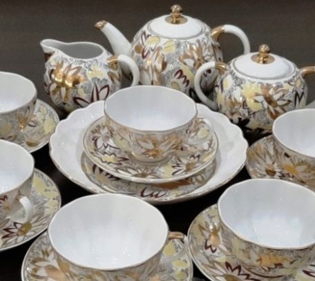 Чайный сервиз 6 персон ЛФЗ Золотая ромашка