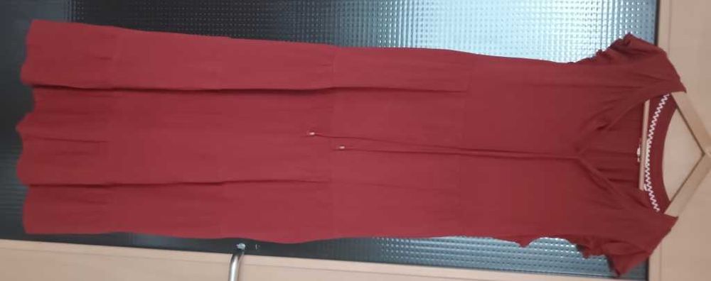 maxi długa boho sukienka ceglasta S/M/L