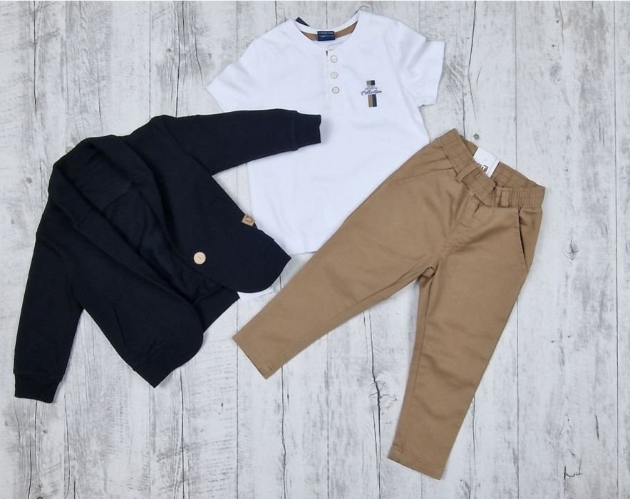 Garnitur chlopiecy bawełniany Marynarka i spodnie 92/98