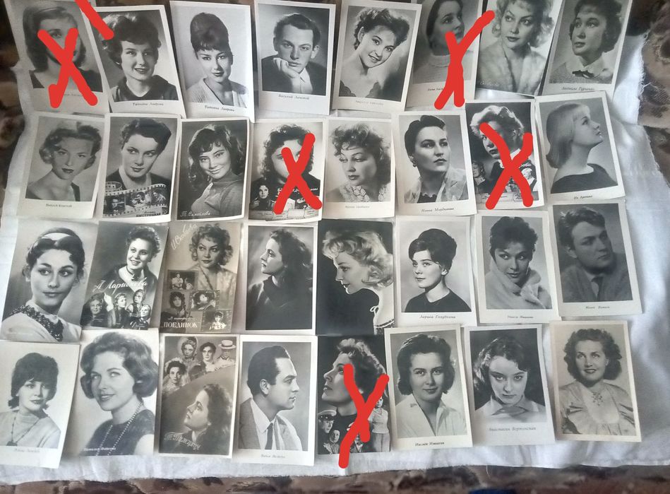 открытки советских (66шт) ,зарубежных (16)актеров, Гагарина, Ленина-11