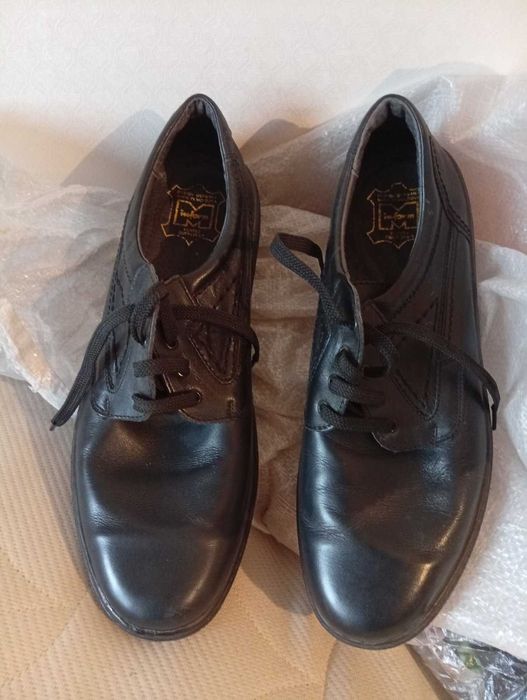 Туфли мужские бренда Тигина кожаные чёрные классические 47 размер