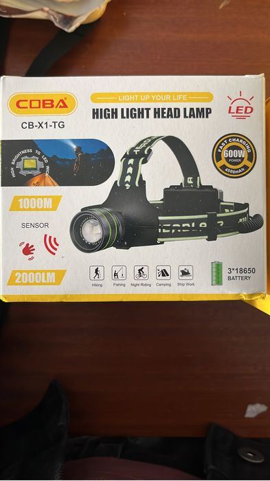 Lanterna cabeça zoom 3km led laser potente do mundo