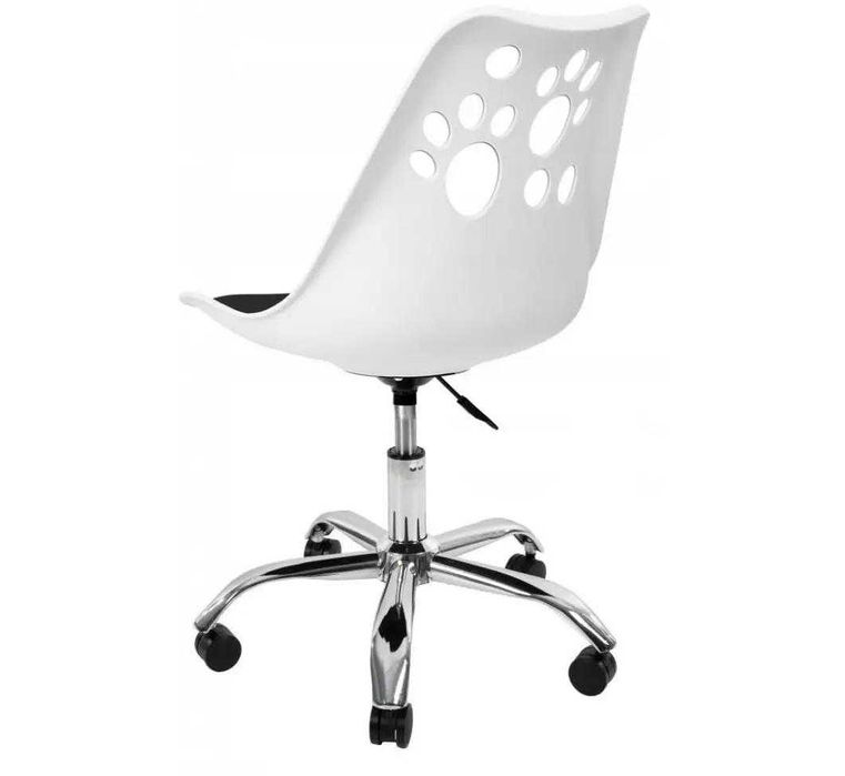 Кресло детское белое+черное на колесиках компьютерное офисное Cat