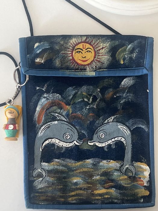 Mala tiracolo pintada a mao personalizada