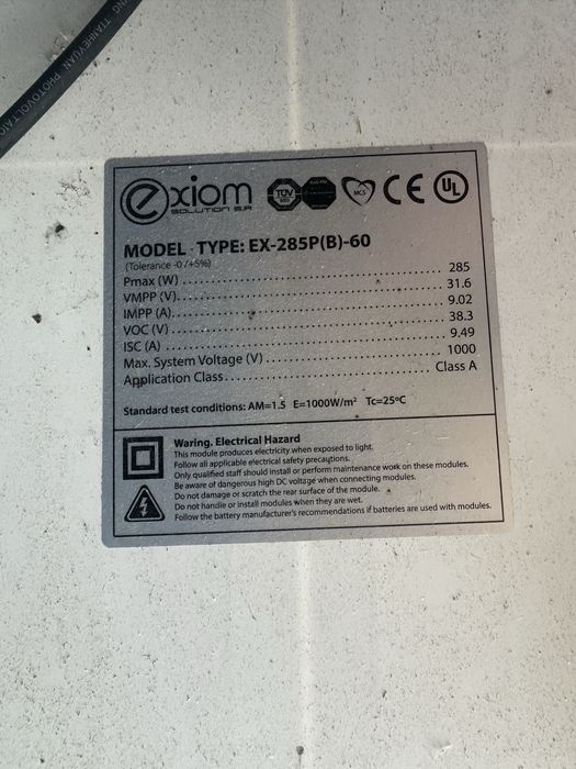 Paineis solares usados