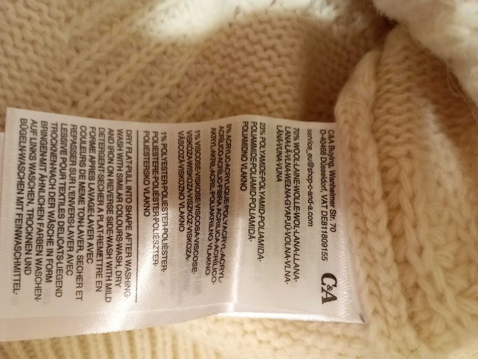 C&A Piękny Męski Wełniany Sweter rozm.L