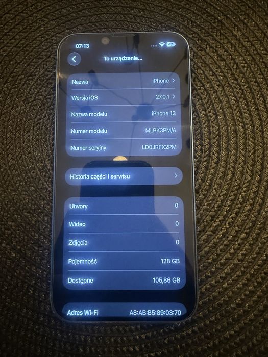 Iphone 13 128GB • Niebieski • 100% baterii