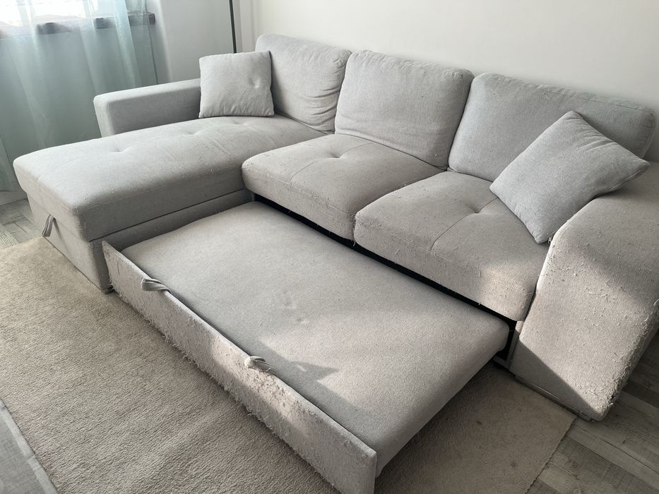 Sofá cama com chaise longue