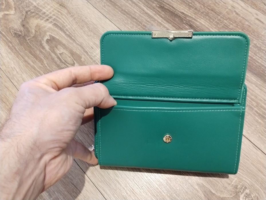 portfel damski portmonetka torebka cavaldi zielona NOWA