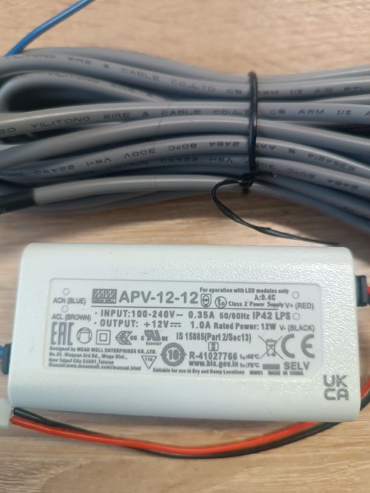 Блок питания Mean Well 12V 1A 12W для LED ленты