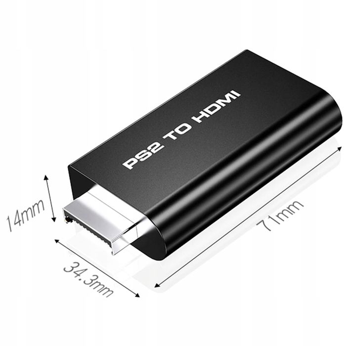 adapter ps2 hdmi retoo z audio 3,5 mm 1080p 5 v mini jack czarny