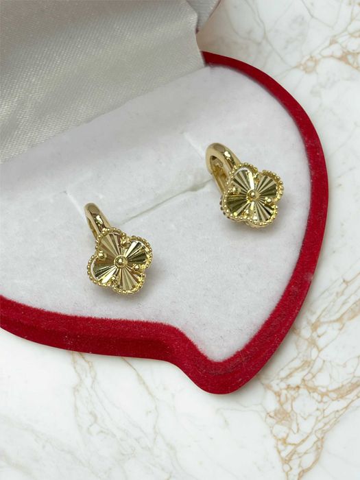 Wyjątkowe, złote kolczyki- koniczynki | próba 585 | 2,22g