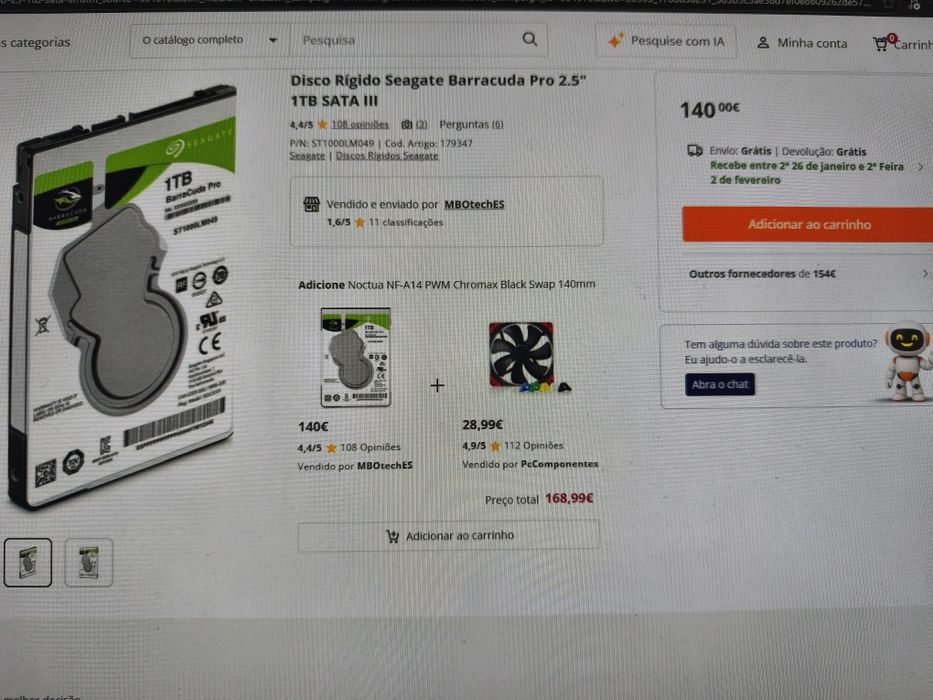 Disco rígido 2.5 de 1TB / 7200rpm