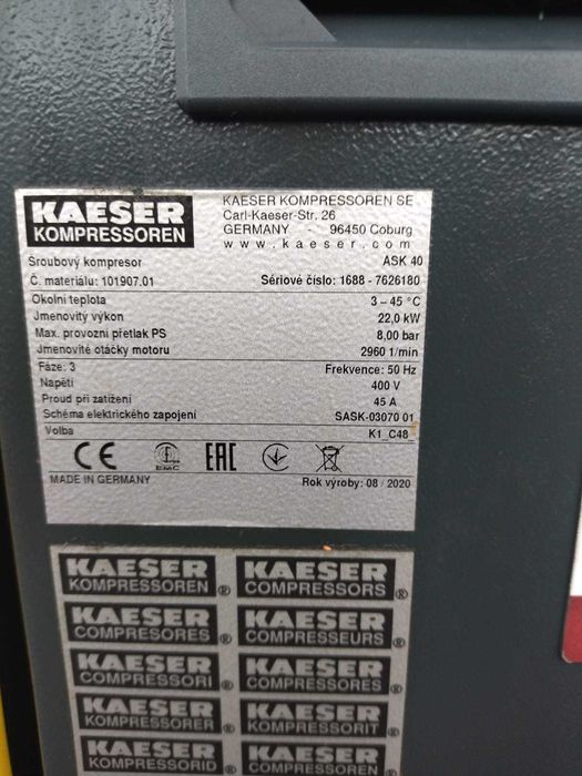 Sprężarka śrubowa Kaeser ASK40,22 KW,S016003