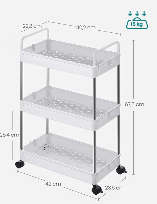 Wózek na kółkach, Wózek kuchenny z 3 poziomami