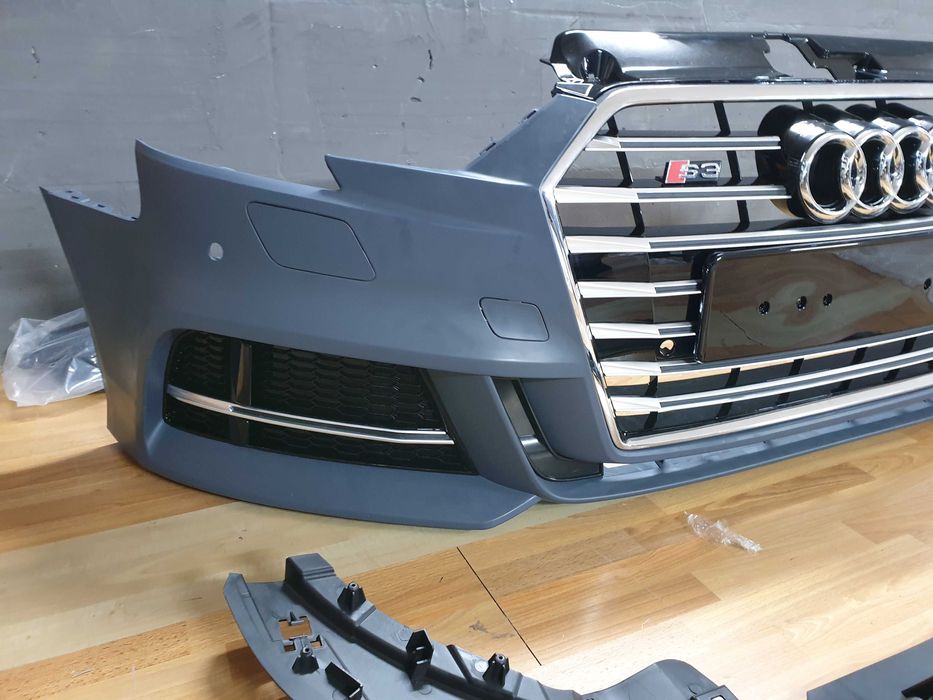 Передній Бампер в стиле S-Line CB решетка Sedan Audi А3 8V 2016-20г.