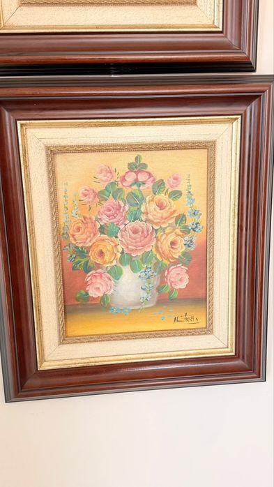 2 quadros de pintura a óleo
