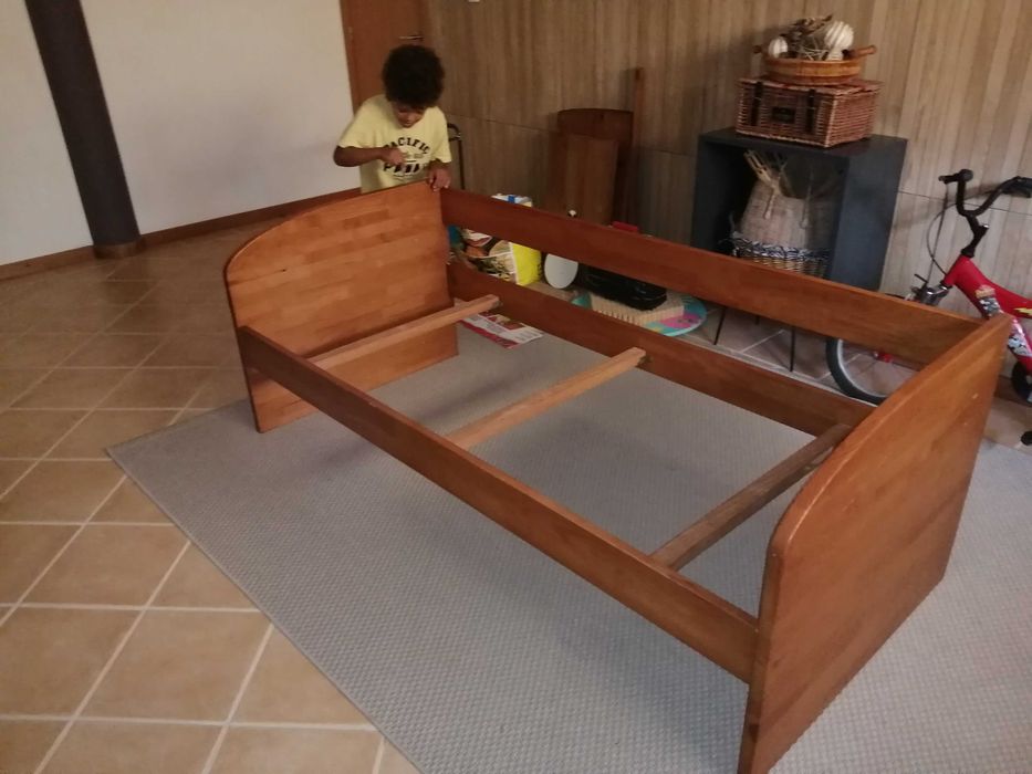 Estrutura Cama 85x195cm Madeira maciça