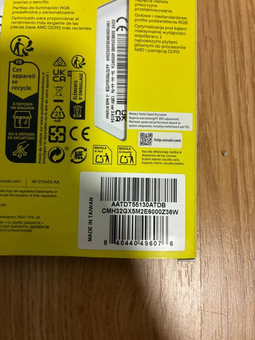 Corsair Vengeance RGB DDR5 32GB (2x16GB) 6000MT/s – AMD - NOVAS