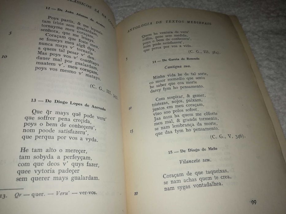 antologia de textos medievais (clássicos sá da costa) 1ª edição 1957