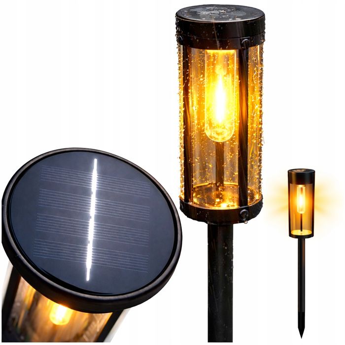 Lampa Solarna Led Ogrodowa Zewnętrzna Wbijana Ozdobna Lampka Słupek