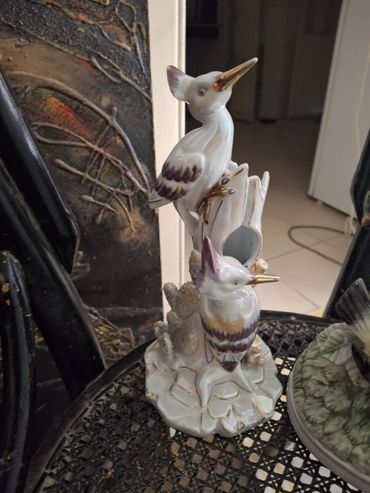 7 Passaros antigos em porcelana