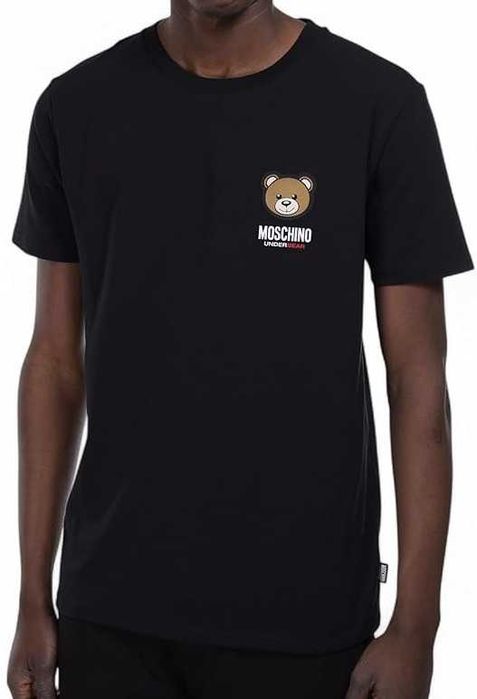 MOSCHINO UNDERBEAR luksusowy męski t-shirt BLACK