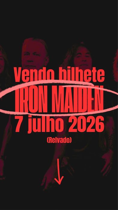 Bilhete Iron Maiden RELVADO
