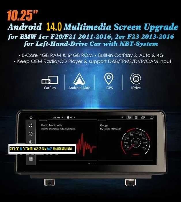 Auto-rádio 12.3" android 14 BMW F20/21 F30/..36