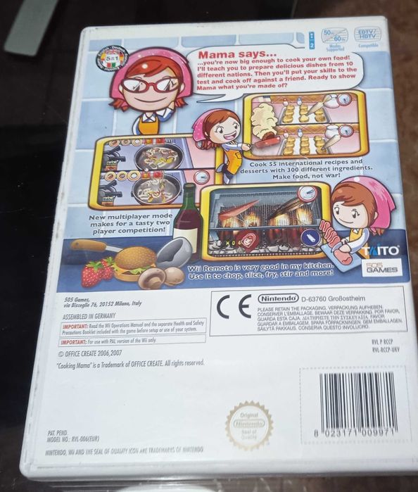 Jogo nintendo Wii cooking mama não respondo a SMS.