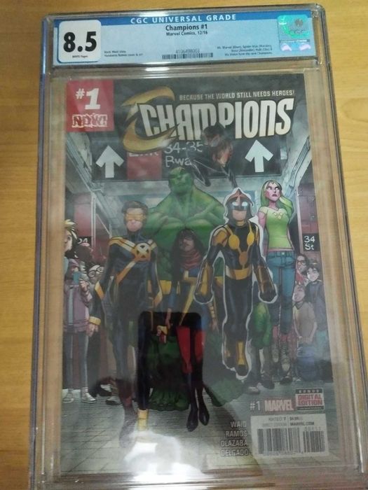 CHAMPIONS #1 2016 CGC 8.5 Marvel Miles Morales Nova Hulk viv 1º
