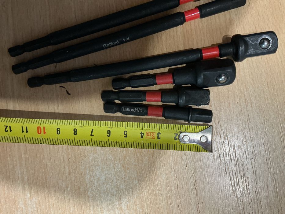 Набор6шт ударних високоміцних якісних біт подовжувачів 1/4 3/8 1/2нові