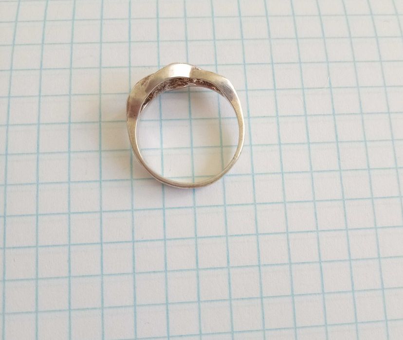 Каблучка кольцо Срібло 925 проба. Золота вставка. Розмір 16,3