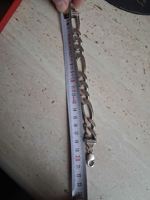 Bransoletka męska Figaro- srebrna , męska