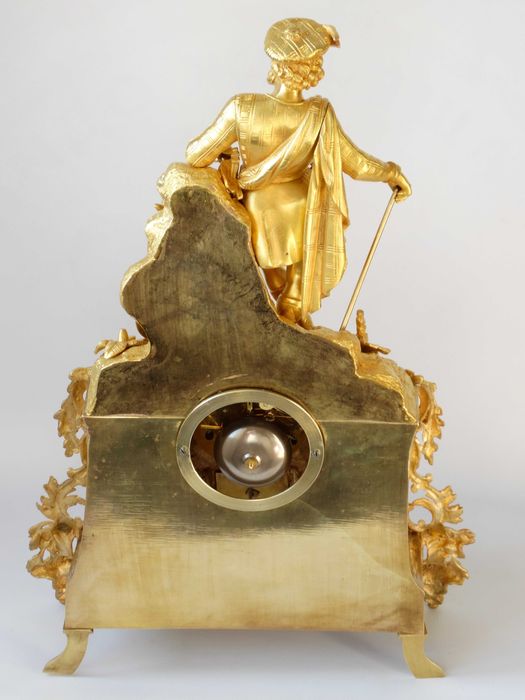 Бронзовий в позолоті камінний годинник XIX століття /LINET Aine Paris