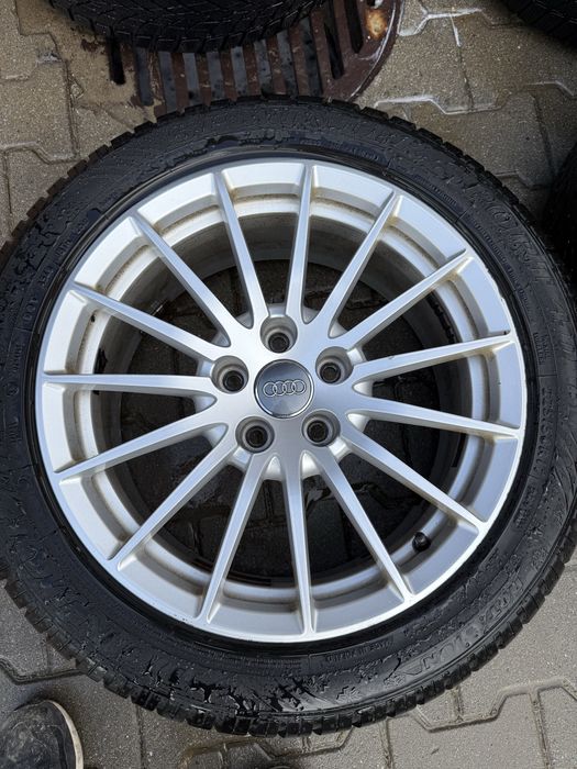 Felgi Audi 17” 5x112 + opony zimowe Dunlop