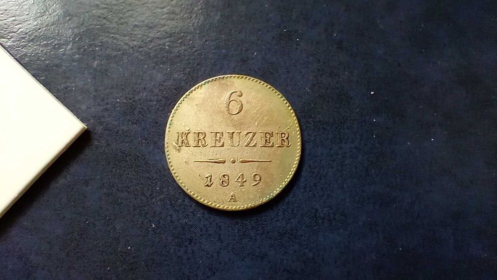Stare monety 6 Kreuzer 1849 Austria srebro Cudo