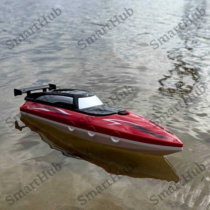 Катер на радиоуправлении HydroFlash Красный Лодка на пульте управления